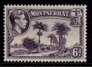 MONTSERRAT GVI SG107, 6d violet, M MINT. Cat £25. PERF 13