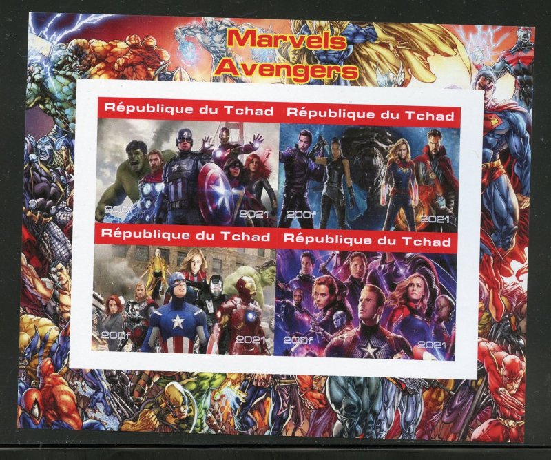 Chad 2021 Marvel's Avengers  imperforate sheet mint nh