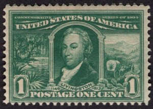 US #323 Fine w/Original Gum. Never Hinged.