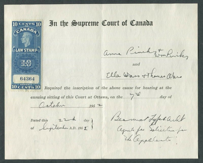 Ontario Court Supreme Court Of Canada Clerks Canada Revenue Fsc21