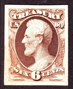 US O75P4 6c Treasury Department Proof on Card XF (001)