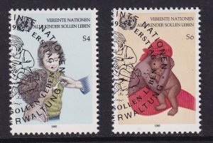 United Nations Vienna  #55-56  cancelled  1985 UNICEF