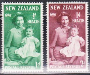 New Zealand SC#B36-B37 Queen Elizabeth & Prince Charles Health Stamps (1950) MNH