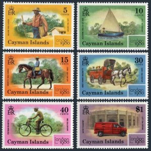 Cayman 437-442,MNH.Michel 441-446. LONDON-1980,Mailman,Cat Boat,Wagon,Bicycle,