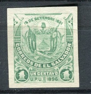 EL SALVADOR; 1896 early classic pictorial 2c. value IMPERF VARIETY