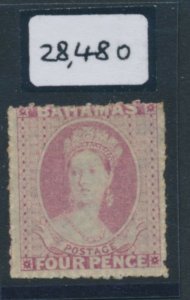 SG 5 Bahamas 1861 4d Dull Rose no wmk perf 14 - 16 fine mounted mint CAT