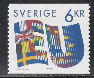Sweden # 2120, Membership in the European Union, Mint NH, 1/2 Cat.