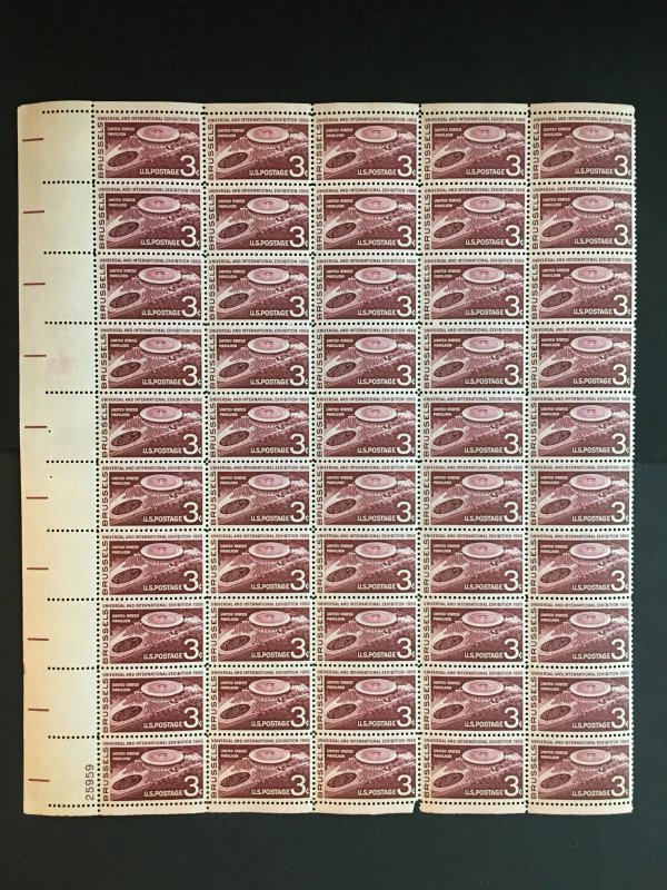 1958 sheet Brussels Exhibition Issue Sc# 1104