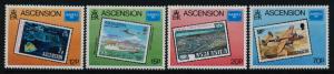 Ascension Island 394-7 MNH Stamp on Stamp, Aircaft, Skylab, Space, AMERIPEX