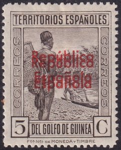 Spanish Guinea 1932 Sc 250 MH* double overprint variety