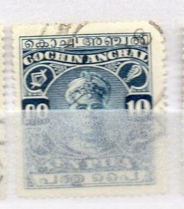 India Cochin 1916-30 Early Issue Fine Used 10p. NW-15735