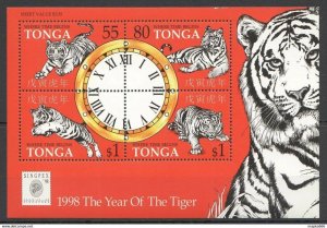 1998 Tonga 1517-1520/B32 Chinese calendar - Year of the Tiger 7,00 €