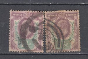 J47127 JL Stamps 2,1902-11 great britain used #129 king