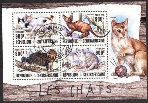 Central African Republic 2016 Cats Sheet Used / CTO