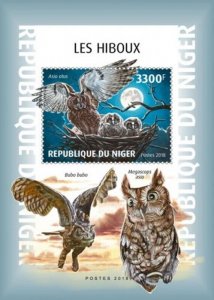 Niger - 2018 Owls on Stamps - Stamp Souvenir Sheet - NIG18601b