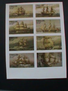 ​EYNHALLOW SCOTLAND STAMP:BATTLE SHIPS- MNH - MINI SHEET NO GUM AS ISSUED