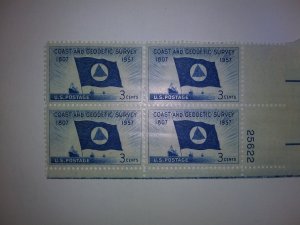 SCOTT #1088 COAST AND GEODETIC SURVEY MINT NEVER HINGED PLATE BLOCK VERY NICE
