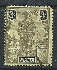 Malta SG 131 Used both top corner perf clipped 10% cat