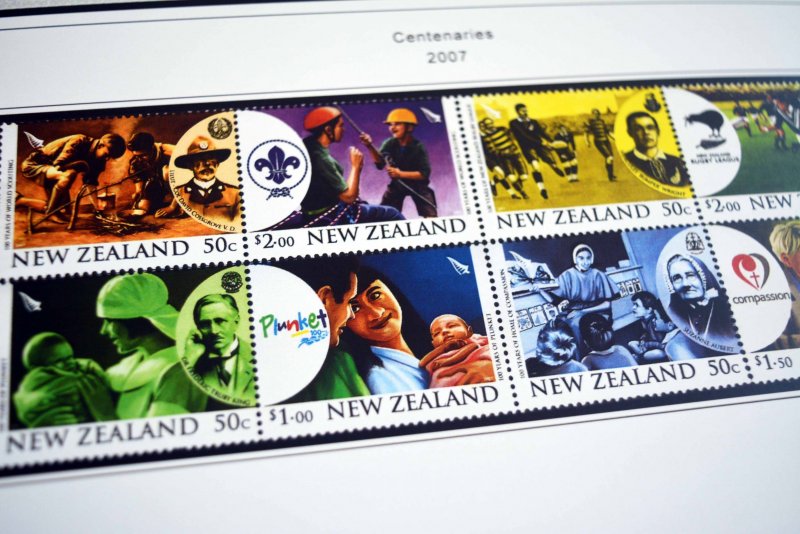 COLOR PRINTED NEW ZEALAND 2005-2010 STAMP ALBUM PAGES (80 illustrated pages)