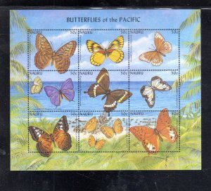 NAURU #497  2002  BUTTERFLIES  MINT VF NH O.G SHEET 9