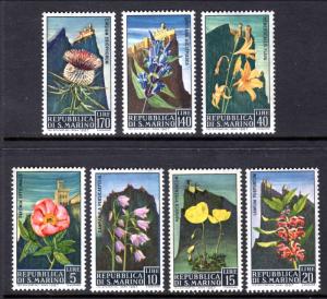 San Marino 654-660 Flowers MNH VF