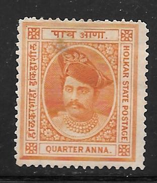 India Indore 4: 1/4a Maharaja Shivaji Rao Holkar, unused, NG, F
