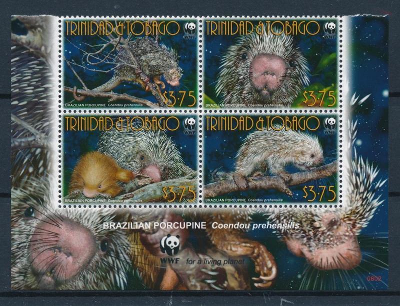 [54059] Trinidad & Tobago 2008 Wild animals Mammal WWF Brazilian porcupine MNH