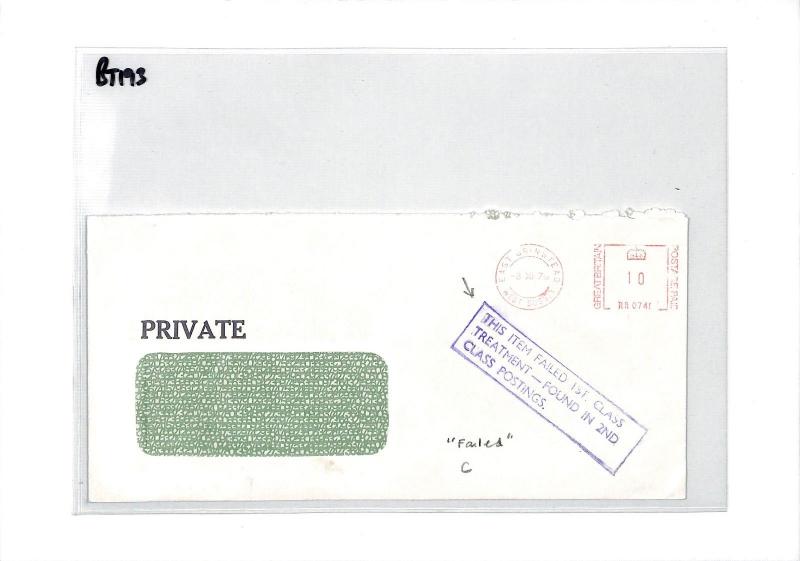 BT193 1979 GB Sussex Failed First Class Cover {samwells}PTS