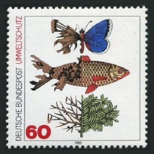 Germany 1346, MNH. Mi 1087. Presentation of the Environment,1981.Butterfly,fish,