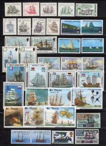 Sailing Ships Stamp Collection MNH Ships Boats Transportation ZAYIX 0424S0322