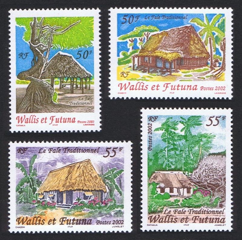 Wallis and Futuna Traditional Thatched Houses 4v SG#800-803 SC#554-557 CV£6.4