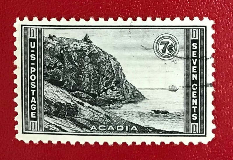 1934 US Sc 746 used 7c Great head, Acadia park CV$.75 Lot 1776