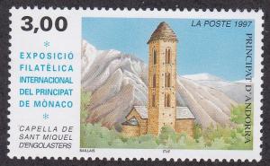 French Andorra # 488, Chapel of St. Miquel, NH, 1/2 Cat