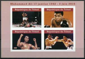 Muhammad Ali Stamps Chad 2019 MNH Famous People Boxing Sports 4v IMPF M/S II