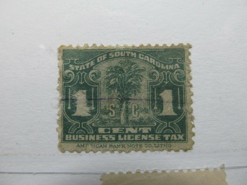 US Revenue State of Carolina License Tax 1c used A4P53F48