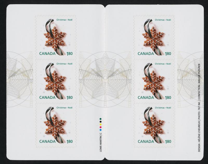 Canada 2585a Booklet MNH Snowflake Christmas Cookie