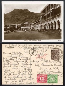 Aden KGV India 1a on a Post Due Cover to the UK