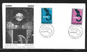 United Nations NY 296-297 Namibia WFUNA Cachet FDC First Day Cover