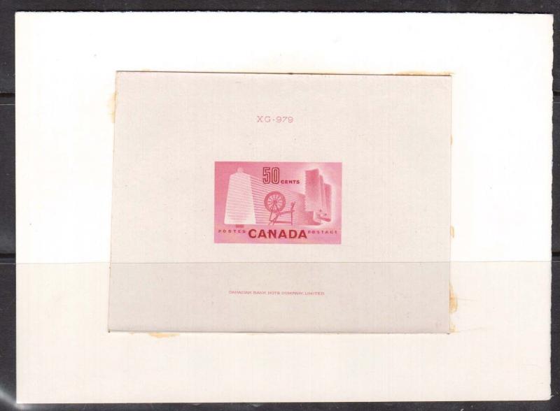 Canada #334DP XF Trial Color Large Die Proof In Rose With Die # & CBN Imprint