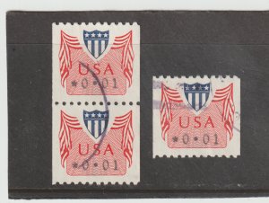 Scott's CVP-31 Used 1992 CVP Computer Generated 1 Ct Postage Coil Pair + Single