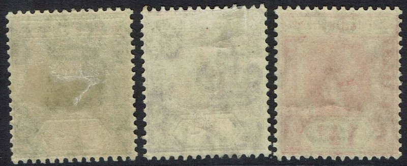 GILBERT & ELLICE ISLANDS 1922 KGV 1/2D 1D AND 11/2D WMK MULTI SCRIPT CA  