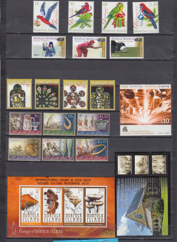 Z4966 JL Stamps  2009-10 norfolk island sets +s/s mnh lot #978a up $56.00+ scv