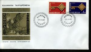 Greece 1968 FDC Europa!