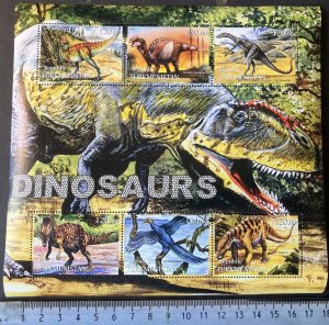 Turkmenistan 2001 dinosaurs prehistoric large format m/sheet MNH 