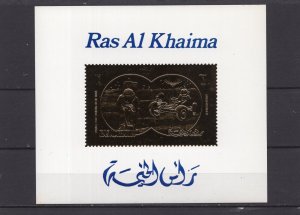 RAS AL KHAIMA 1972 SPACE/APOLLO XV S/S GOLD FOIL MNH