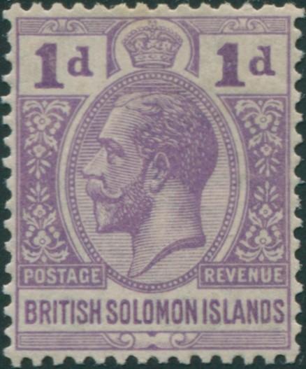 Solomon Islands 1922 SG41 1d dull violet KGV MLH