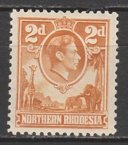 NORTHERN RHODESIA 1938 KGVI GIRAFFE AND ELEPAHNTS 2D