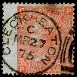 SG94, 4d vermilion plate 14, FINE USED, CDS. Cat £110.