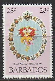 1981 Barbados - Sc 547 - MNH VF - 1 singles - Bouquet - Royal Wedding