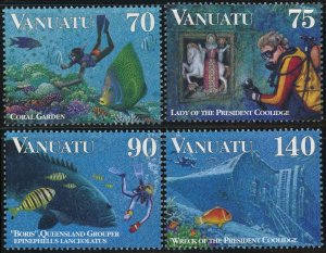 Vanuatu #693-696 Diving Fish Marine Life Nature Postage Stamps 1997 Mint LH